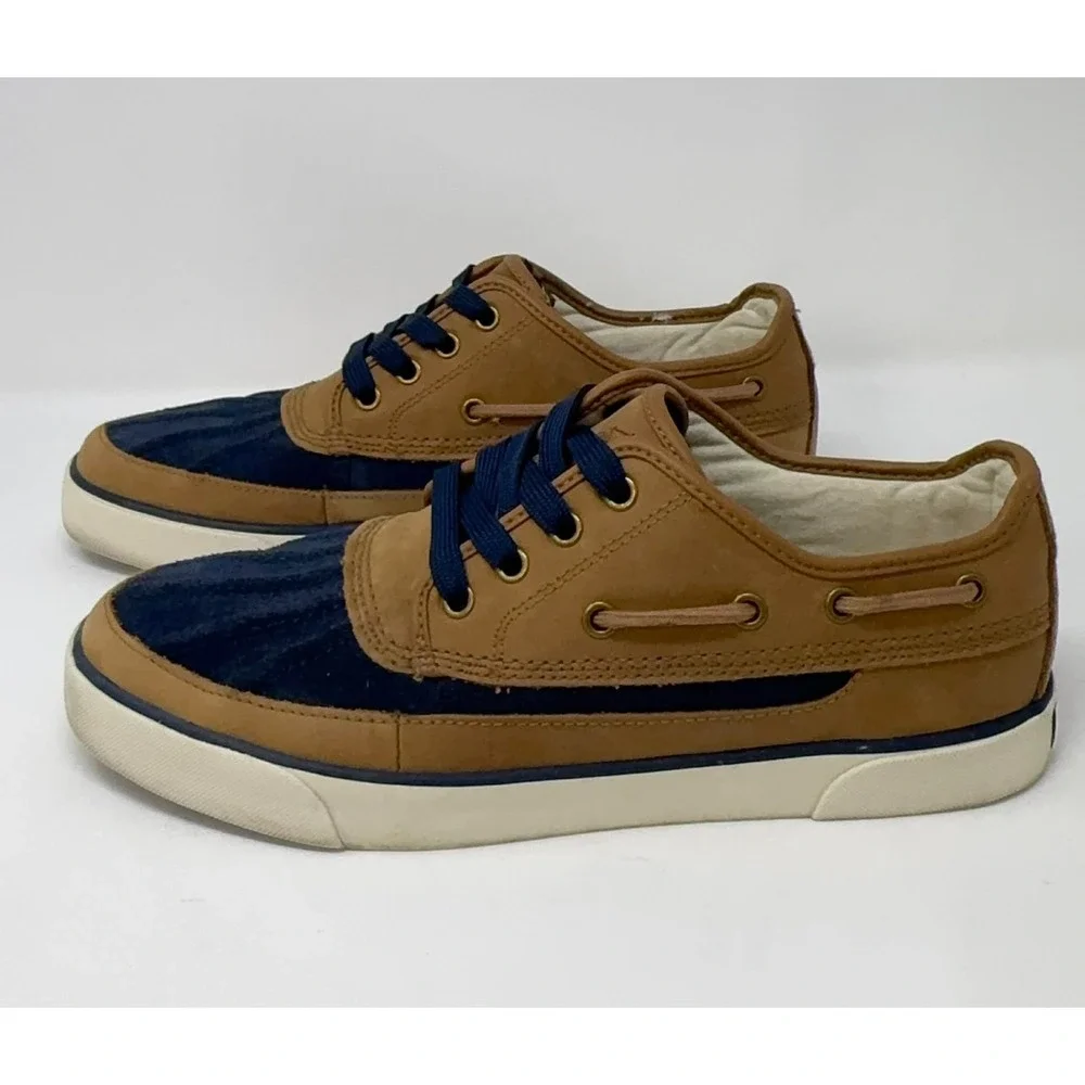 Polo Ralph Lauren Parkstone Low Brown Navy Duck Boat Shoes Men's Size 10D Preppy